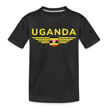 Uganda T-Shirt for Explorers - Kids' Premium Organic T-Shirt - black - Front