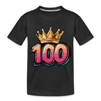 Couronne à 100 chiffres - T-shirt bio Premium Enfant - noir - Devant