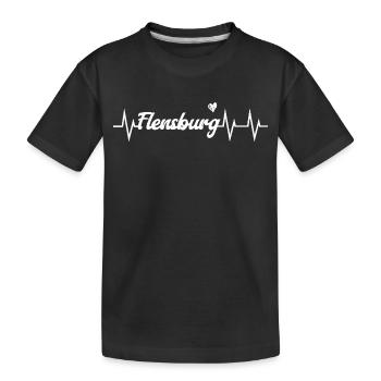 Heartbeat Flensburg - Kinder Premium Bio T-Shirt - Schwarz - Vorne
