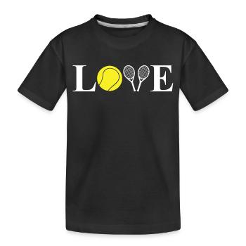 Ich liebe Tennis - Kinder Premium Bio T-Shirt - Schwarz - Vorne