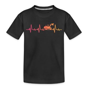 Sunset Loader Herzschlag-Bulldozer - Kinder Premium Bio T-Shirt - Schwarz - Vorne