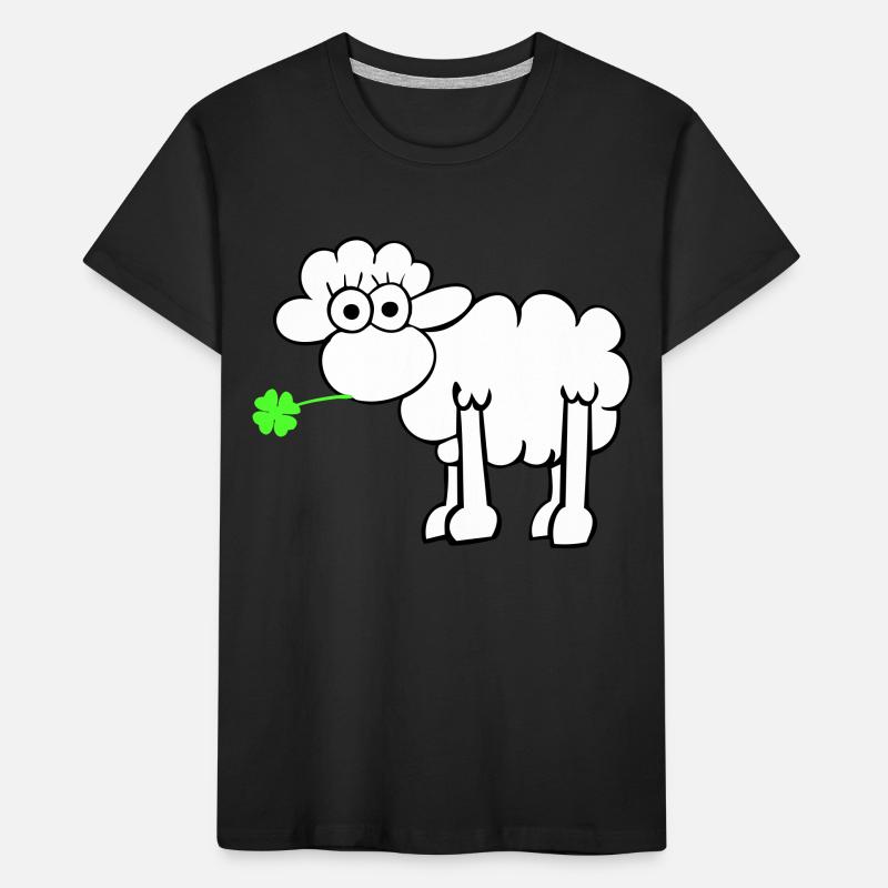 Schaf mit Kleeblatt Kinder Premium Bio T-Shirt