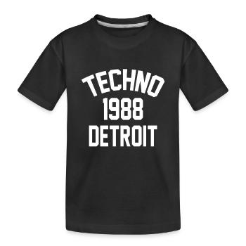 Techno 1988 Detroit - Kids' Premium Organic T-Shirt - black - Front