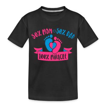 50% Mom 50% Dad 100% Miracle - T-shirt bio Premium Enfant - noir - Devant