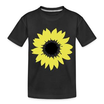 Ensoleillé motif de tournesol soleil Ensoleillé. - T-shirt bio Premium Enfant - noir - Devant