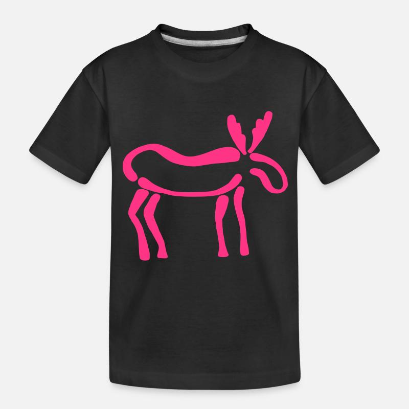 Elch - Kinder Premium Bio T-Shirt - Schwarz