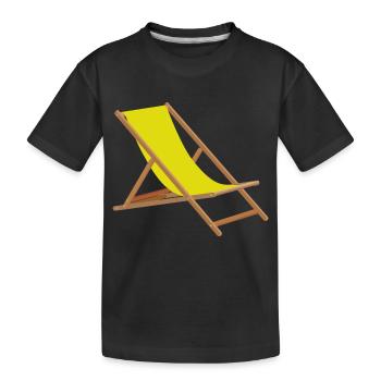 Strand Sommer Sonne Liegestuhl Urlaub - Kinder Premium Bio T-Shirt - Schwarz - Vorne