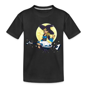 Hexe Reinigung Unternehmen Putzfrau Geschenk - Kinder Premium Bio T-Shirt - Schwarz - Vorne