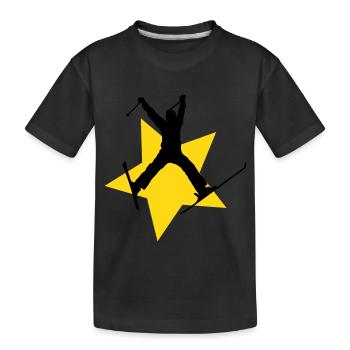 ski jump star - Kids' Premium Organic T-Shirt - black - Front