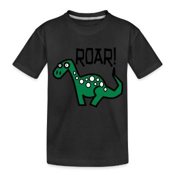 Dinosaur Roar - Kids' Premium Organic T-Shirt - black - Front