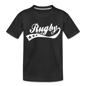 rugby is life - retro - Kids' Premium Organic T-Shirt - black - Front