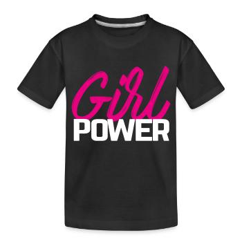 Le pouvoir des filles - T-shirt bio Premium Enfant - noir - Devant