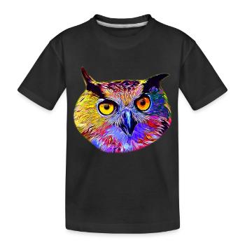 gxp chouette hibou vector art - T-shirt bio Premium Enfant - noir - Devant