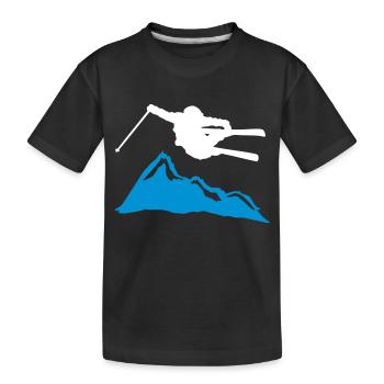 ski jump i mountain - Kids' Premium Organic T-Shirt - black - Front