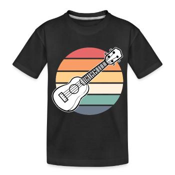 Ukulele Uke Vintage - Kids' Premium Organic T-Shirt - black - Front