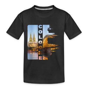 Cologne Cologne Allemagne Ville Skyline Cathédrale de Cologne - T-shirt bio Premium Enfant - noir - Devant