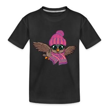 Frost Owl Frostbite Autumn Winter - Kids' Premium Organic T-Shirt - black - Front