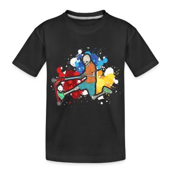 Scooter Stunt - Kinder Premium Bio T-Shirt - Schwarz - Vorne