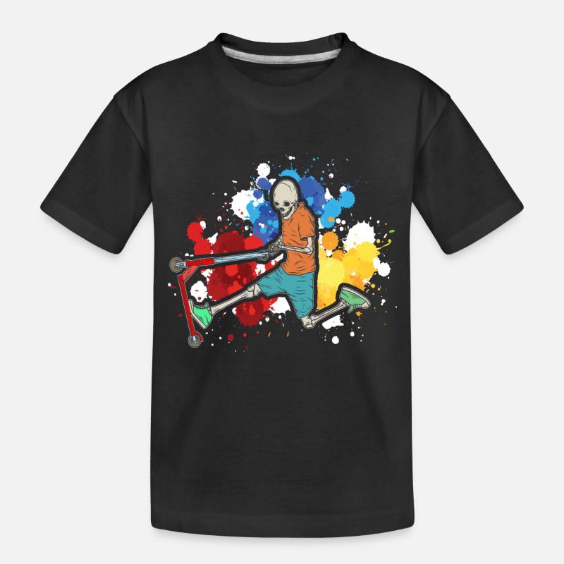 Scooter Stunt - Kinder Premium Bio T-Shirt - Schwarz