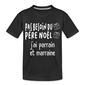 Pas besoin du père noël j'ai papi et mamie - T-shirt bio Premium Enfant - noir - Devant