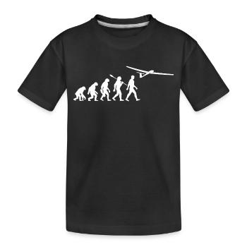 Evolution Segelflieger - fliegen - Segelflugzeug - Kinder Premium Bio T-Shirt - Schwarz - Vorne