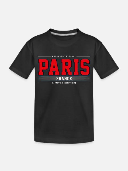 Paris - Kinder Premium Bio T-Shirt - Schwarz