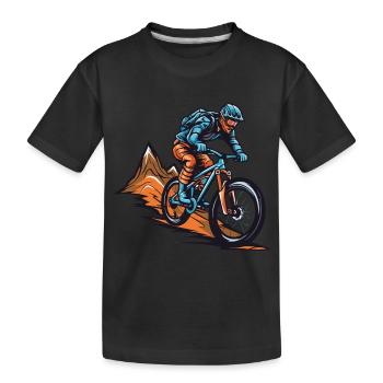Mountainbiker Sport Mountainbike - Kinder Premium Bio T-Shirt - Schwarz - Vorne