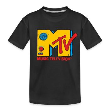 MTV Music Television Radio Logo - Kids' Premium Organic T-Shirt - black - Front