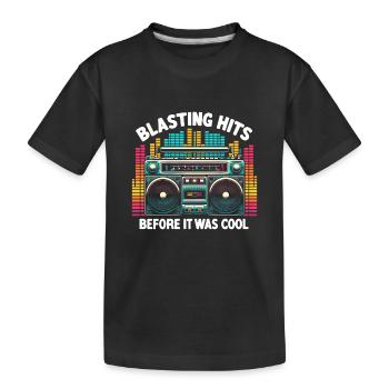 Blasting Hits Before It Was Cool Eighties Boombox - T-shirt bio Premium Enfant - noir - Devant