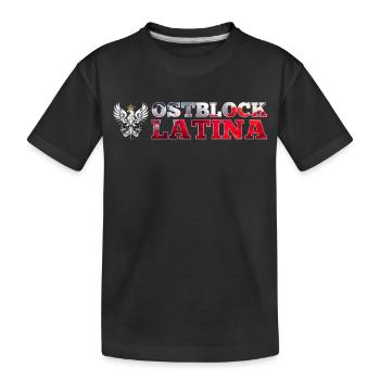 Ostblock Latina Polin Polen weißer Adler Geschenk - Kinder Premium Bio T-Shirt - Schwarz - Vorne