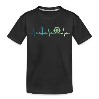 Anchor Heartbeat Sailor Gift Sailor - Kids' Premium Organic T-Shirt - black - Front