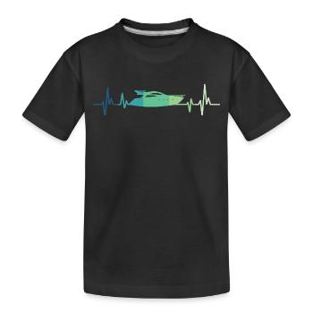 Motorboat Heartbeat Yacht Captain - Kids' Premium Organic T-Shirt - black - Front