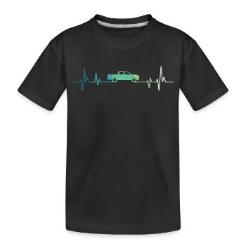Pick-up Herzschlag-Geländewagen - Kinder Premium Bio T-Shirt - Schwarz - Vorne