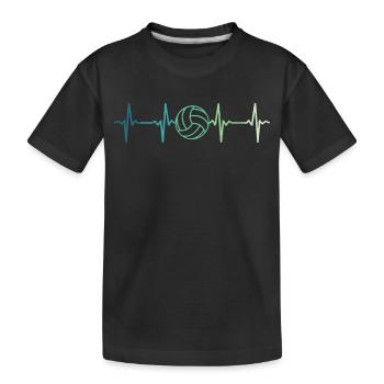 Volleyball heartbeat volleyball volleyball player - Kids' Premium Organic T-Shirt - black - Front