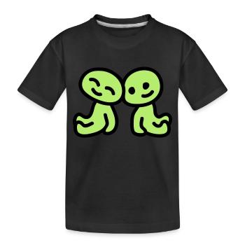 Freundschaft - verliebt - Kinder Premium Bio T-Shirt - Schwarz - Vorne