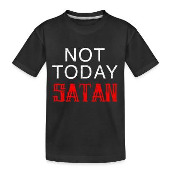 Heute nicht Satan!! - Kinder Premium Bio T-Shirt - Schwarz - Vorne
