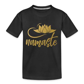Namaste yoga lotus fleur esprit yoga conscience - T-shirt bio Premium Enfant - noir - Devant