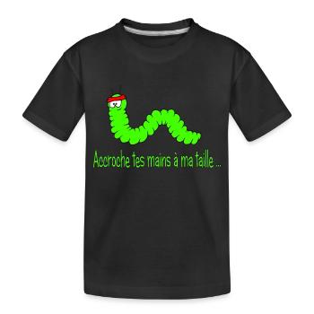 la chenille - T-shirt bio Premium Enfant - noir - Devant