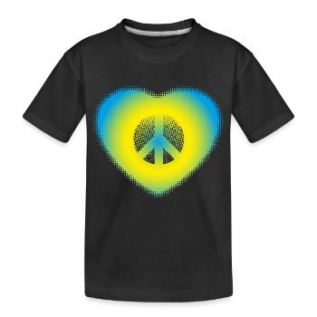 Paix (édition des coeurs) - T-shirt bio Premium Enfant - noir - Devant