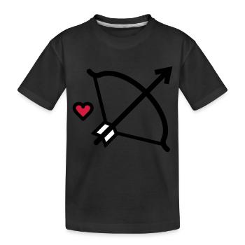 Bow and arrow Cupid's arrow for lovers - Kids' Premium Organic T-Shirt - black - Front