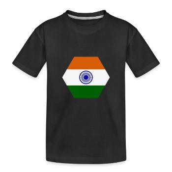Indien Flagge - Kinder Premium Bio T-Shirt - Schwarz - Vorne