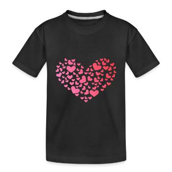 Coeur de cœur - romantique - anniversaire - T-shirt bio Premium Enfant - noir - Devant