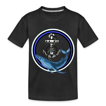 Mammifère marin Poisson Baleine Poisson Ancre maritime - T-shirt bio Premium Enfant - noir - Devant