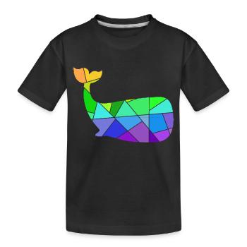 Figures géométriques colorées de baleine - T-shirt bio Premium Enfant - noir - Devant