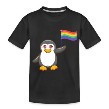 Antarctique Animal Gay Pride Rainbow Penguin LGBT - T-shirt bio Premium Enfant - noir - Devant