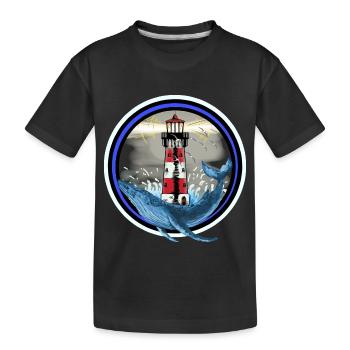 Mammifères marins Poissons Baleine Phare Mer Côte Ahoy - T-shirt bio Premium Enfant - noir - Devant
