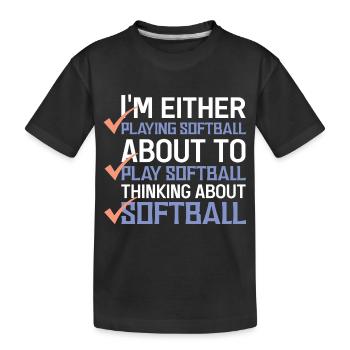 Softball - T-shirt bio Premium Enfant - noir - Devant
