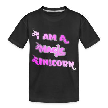 Ich bin ein MAGIC UNICORN Ich bin ein MAGIC UNICORN - Kinder Premium Bio T-Shirt - Schwarz - Vorne
