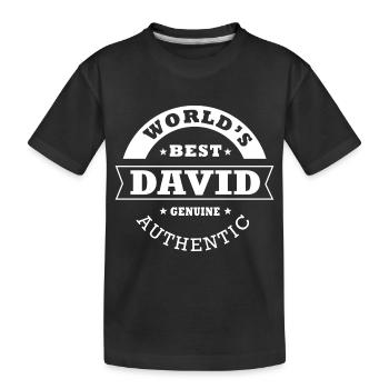 David Gift T shirt personalized name david - Kids' Premium Organic T-Shirt - black - Front