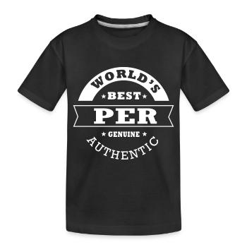 Per world s best cadeau personnalisé prénom per - T-shirt bio Premium Enfant - noir - Devant